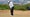 Tiger Woods chips onto the 9th green during his second round on the day 2 of The 150th British Open Golf Championship on The Old Course at St Andrews in Scotland on July 15, 2022